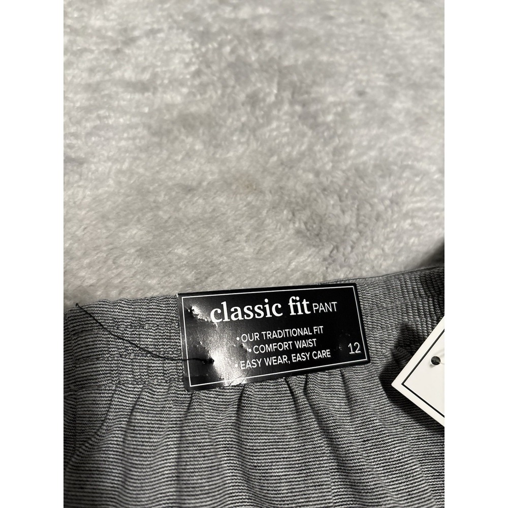 New Alfred Dunner Play Gray Pull On Pants Proportioned Short Size 12 - Picture 10 of 10